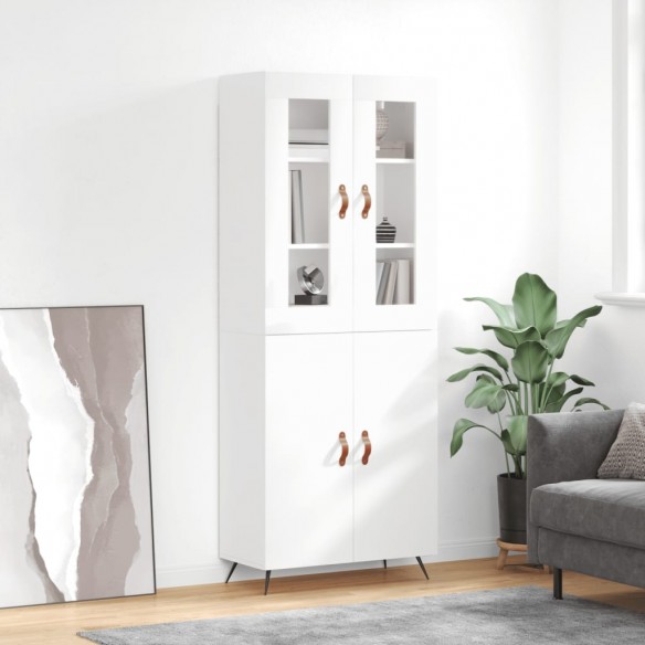 Buffet haut Blanc brillant 69,5x34x180 cm 