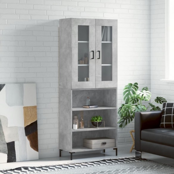 Buffet haut Gris béton 69,5x34x180 cm 