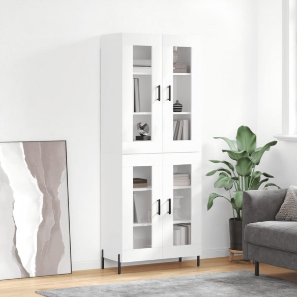 Buffet haut Blanc brillant 69,5x34x180 cm 