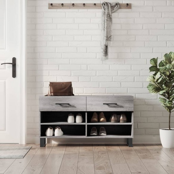 Banc à chaussures sonoma gris 102x35x55 cm bois d'ingénierie