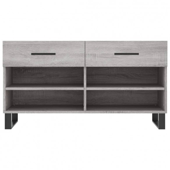 Banc à chaussures sonoma gris 102x35x55 cm bois d'ingénierie