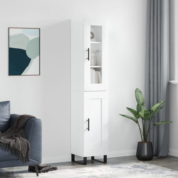 Buffet haut Blanc brillant 34,5x34x180 cm 