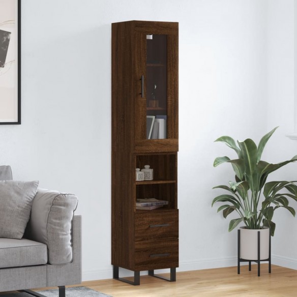 Buffet haut Chêne marron 34,5x34x180 cm 