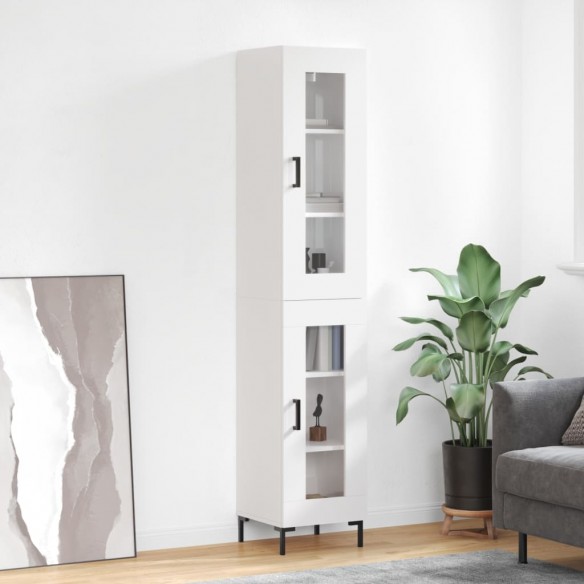 Buffet haut Blanc brillant 34,5x34x180 cm 