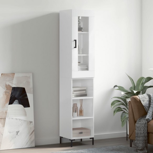 Buffet haut Blanc brillant 34,5x34x180 cm 