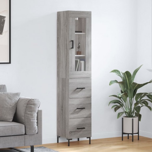 Buffet haut Sonoma gris 34,5x34x180 cm 