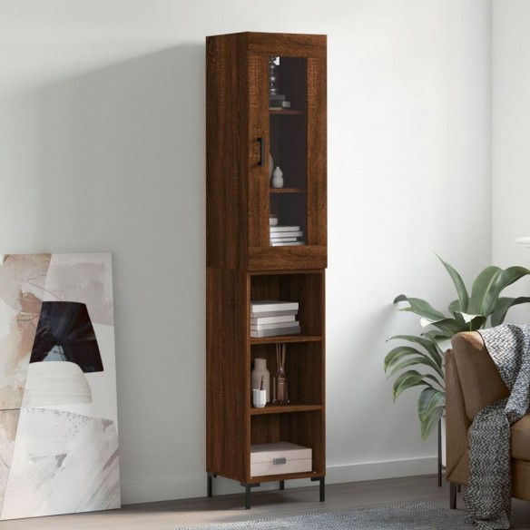 Buffet haut Chêne marron 34,5x34x180 cm 