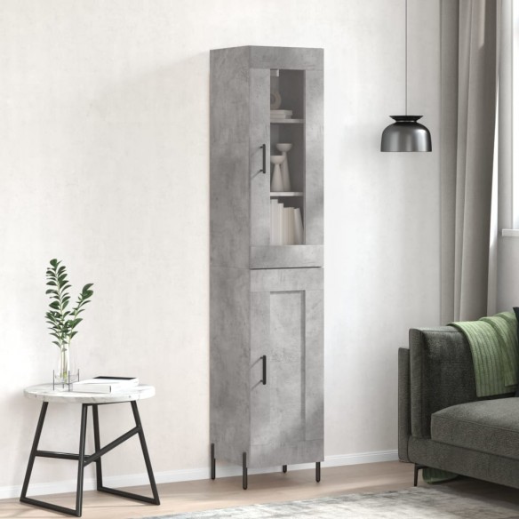 Buffet haut Gris béton 34,5x34x180 cm 