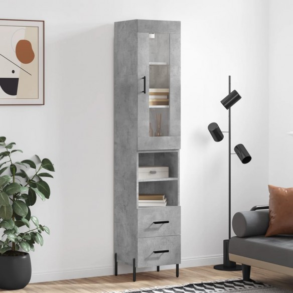 Buffet haut Gris béton 34,5x34x180 cm 