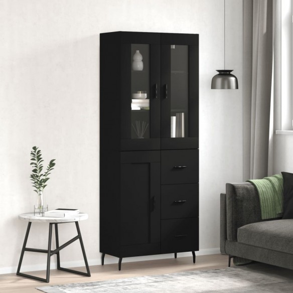 Buffet haut Noir 69,5x34x180 cm 