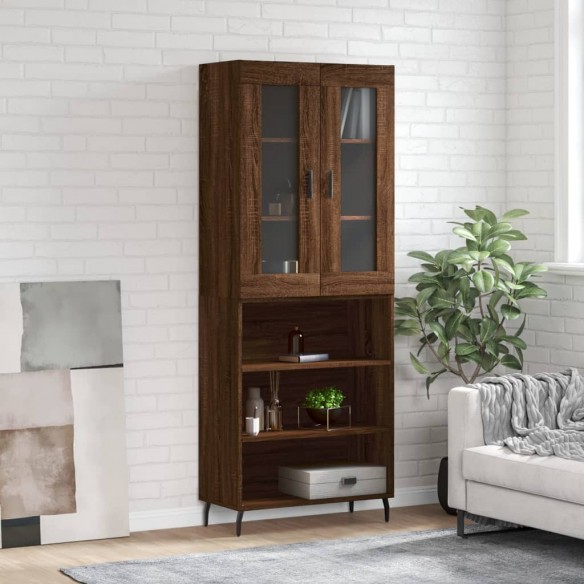 Buffet haut Chêne marron 69,5x34x180 cm 