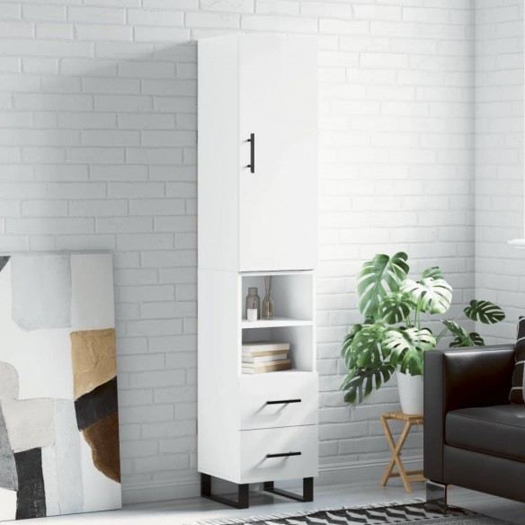 Buffet haut Blanc brillant 34,5x34x180 cm 