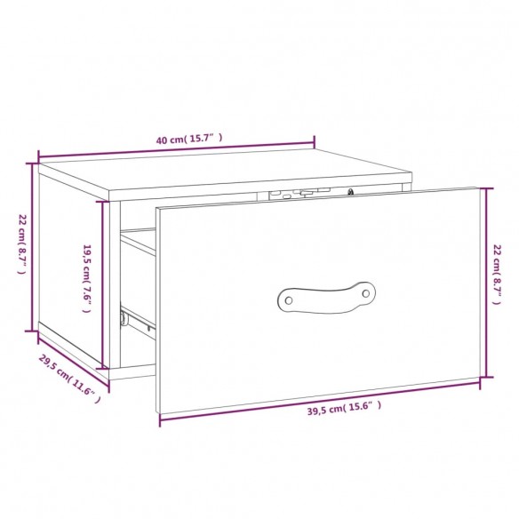 Tables de chevet murales 2 pcs 40x29,5x22 cm Tables de chevet murales 2 pcs 40x29,5x22 cm