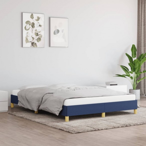Lit Bleu 160x200 cm Tissu