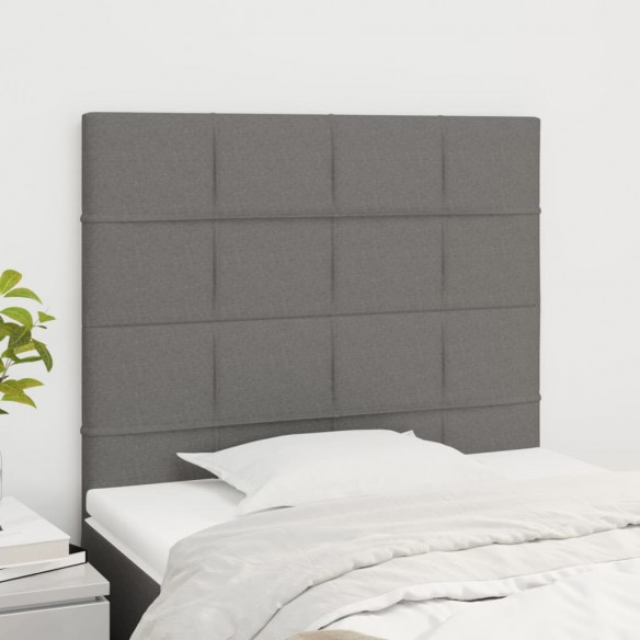 Têtes de lit 2 pcs Gris foncé 80x5x78/88 cm Tissu