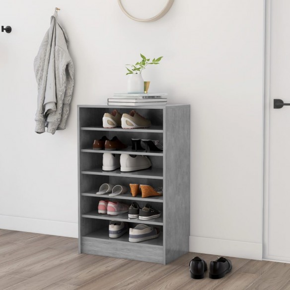 Armoire à chaussures Gris béton 60x35x92 cm Aggloméré