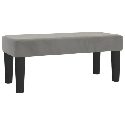 Banc Gris clair 70x30x30 cm Velours 2