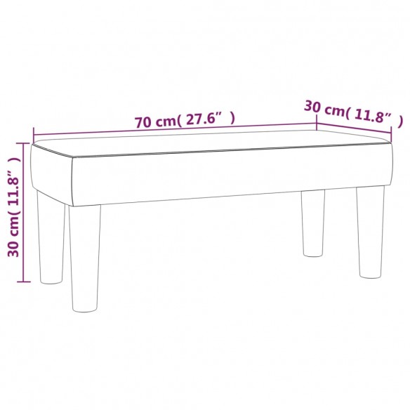 Banc Gris clair 70x30x30 cm Velours Banc Gris clair 70x30x30 cm Velours
