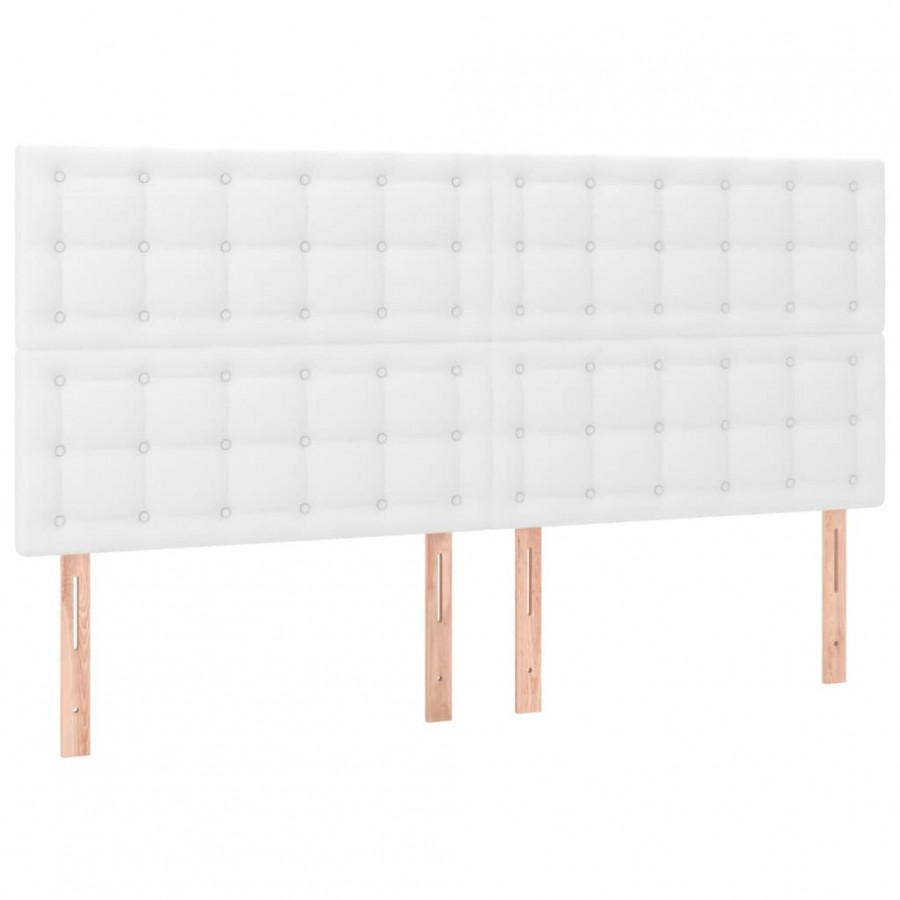 Têtes de lit 4 pcs Blanc 100x5x78/88 cm Similicuir