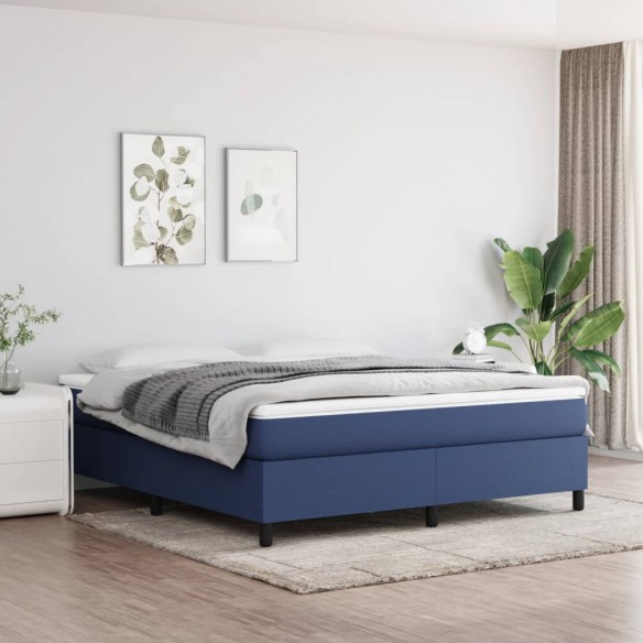 Lit Bleu 160x200 cm Tissu