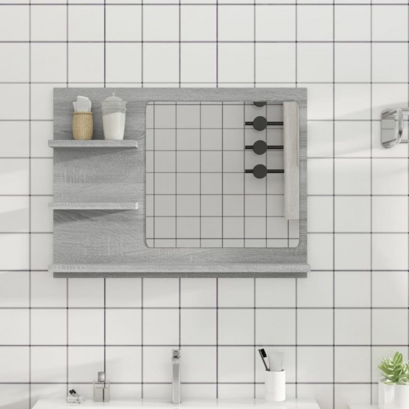 Miroir de bain Sonoma gris 60x10,5x45 cm 