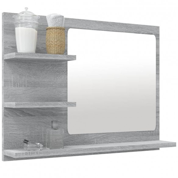 Miroir de bain Sonoma gris 60x10,5x45 cm 
