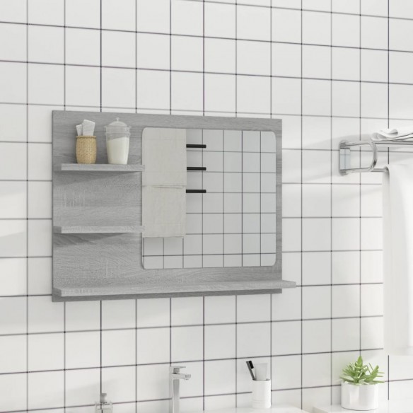 Miroir de bain Sonoma gris 60x10,5x45 cm 