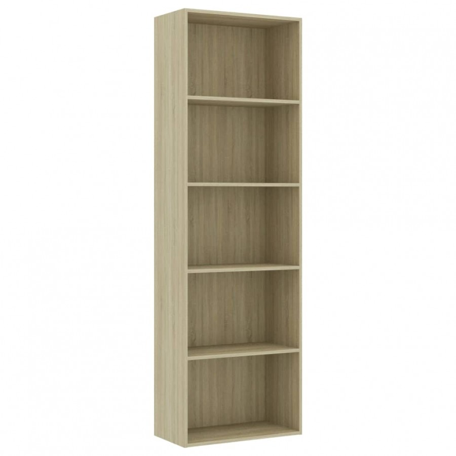 Bibliothèque à 5 niveaux Chêne sonoma 60x30x189 cm Aggloméré