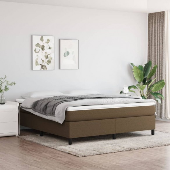 Lit Marron foncé 180x200 cm Tissu