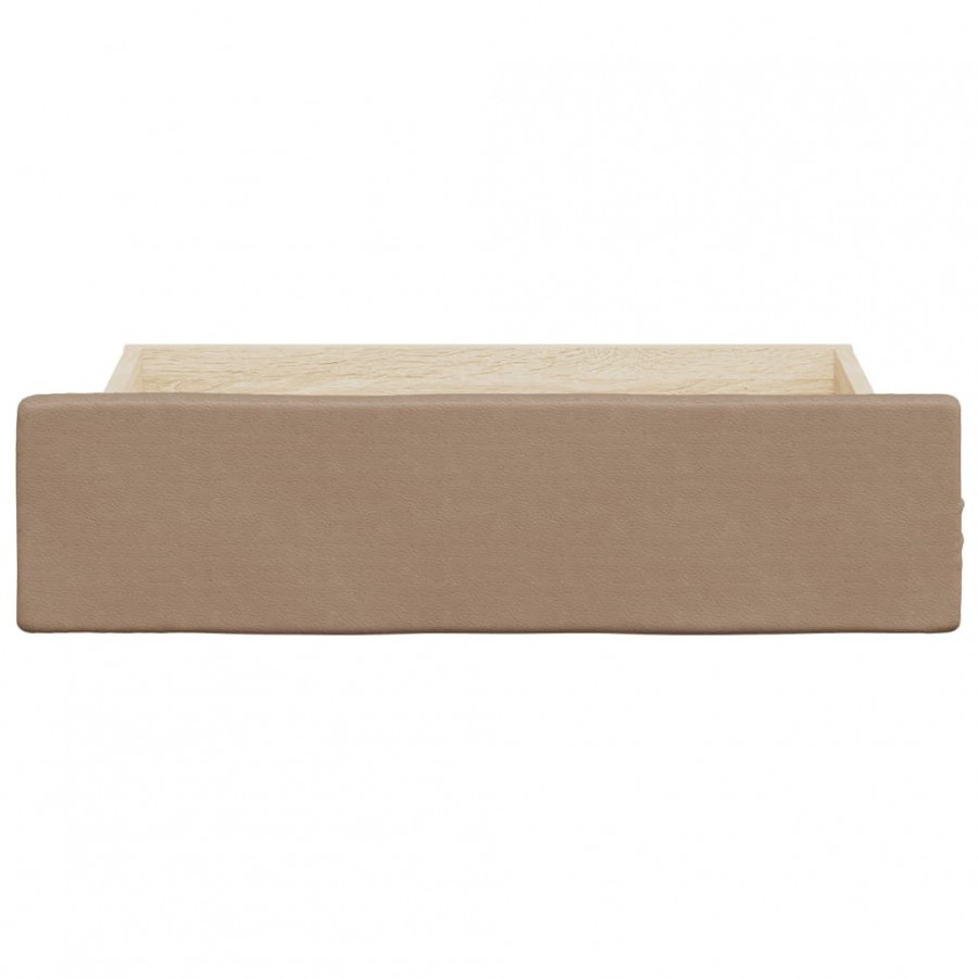 Tiroirs de lit 2 pcs cappuccino bois d'ingénierie et similicuir