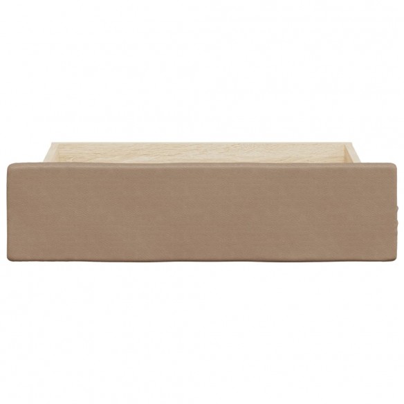 Tiroirs de lit 2 pcs cappuccino bois d'ingénierie et similicuir Tiroirs de lit 2 pcs cappuccino bois d'ingénierie et similicuir