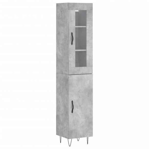 Buffet haut Gris béton 34,5x34x180 cm 
