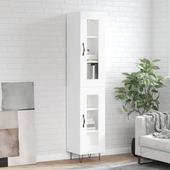 Buffet haut Blanc brillant 34,5x34x180 cm 