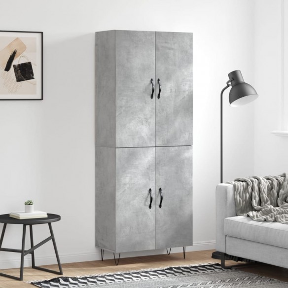 Buffet haut Gris béton 69,5x34x180 cm 