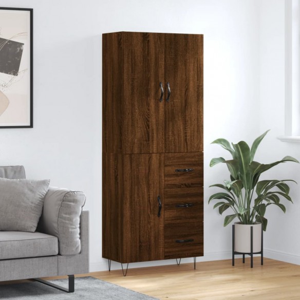 Buffet haut Chêne marron 69,5x34x180 cm 