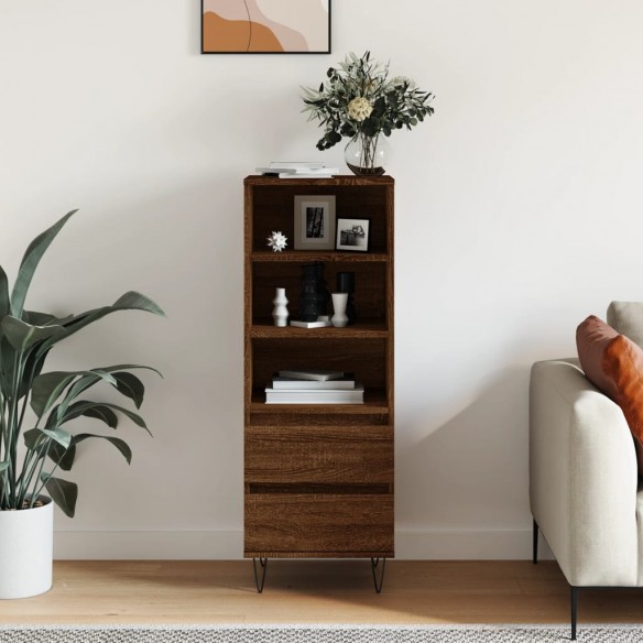 Buffet haut Chêne marron 40x36x110 cm 