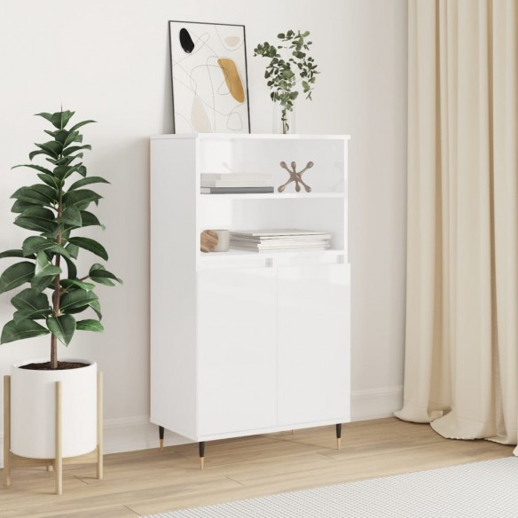 Buffet haut Blanc brillant 60x36x110 cm 