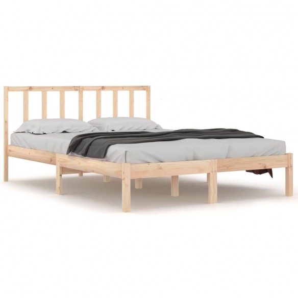 Lit bois de pin massif 135x190 cm double