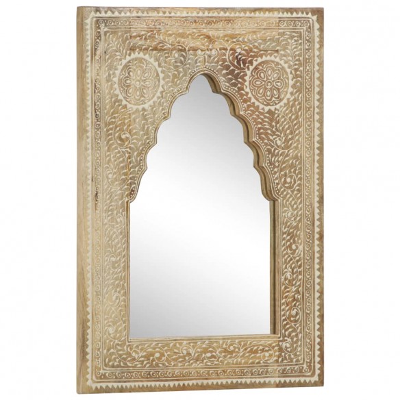 Miroir peint à la main 40x55 cm Bois de manguier solide