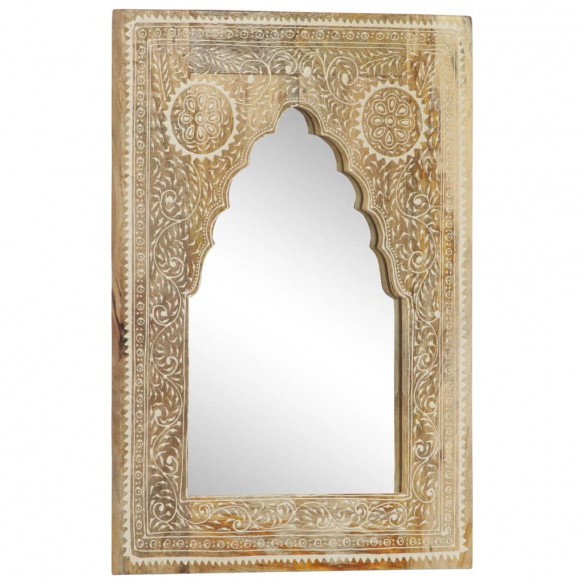 Miroir peint à la main 40x55 cm Bois de manguier solide