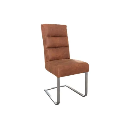 Lot de 4 chaises design brun avec piétement en acier