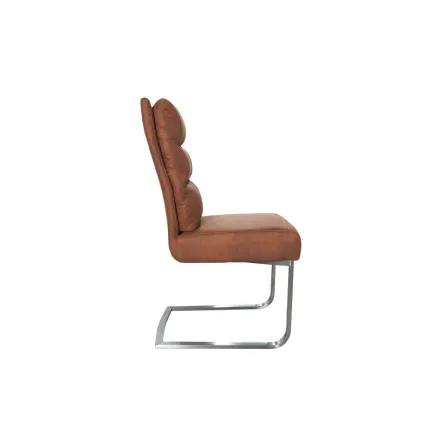 Lot de 4 chaises design brun avec piétement en acier 2