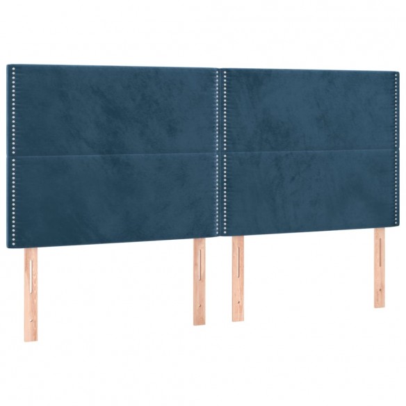 Têtes de lit 4 pcs Bleu foncé 90x5x78/88 cm Velours