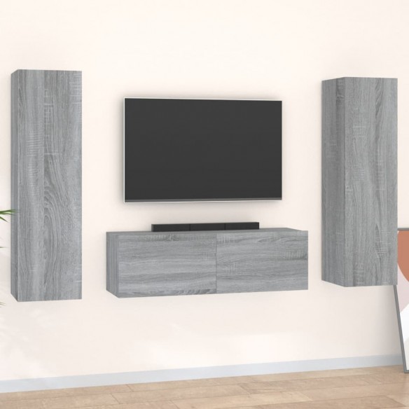 Ensemble de meubles TV 3 pcs Sonoma gris 