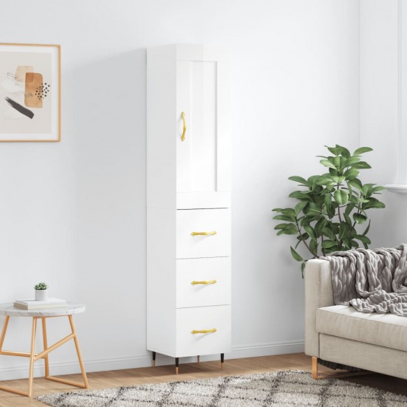 Buffet haut Blanc brillant 34,5x34x180 cm 