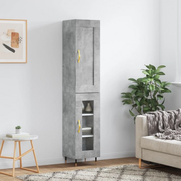 Buffet haut Gris béton 34,5x34x180 cm 