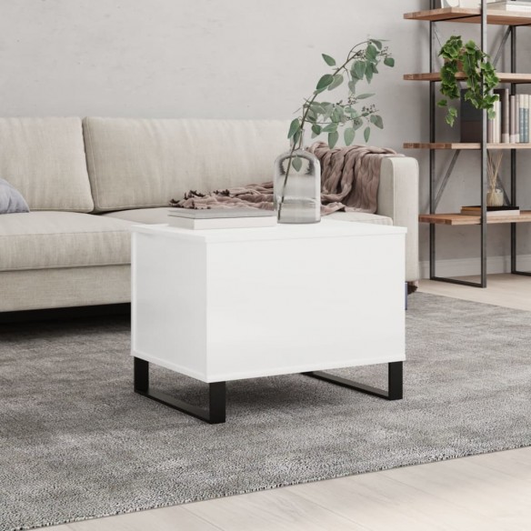 Table basse Blanc brillant 60x44,5x45 cm 