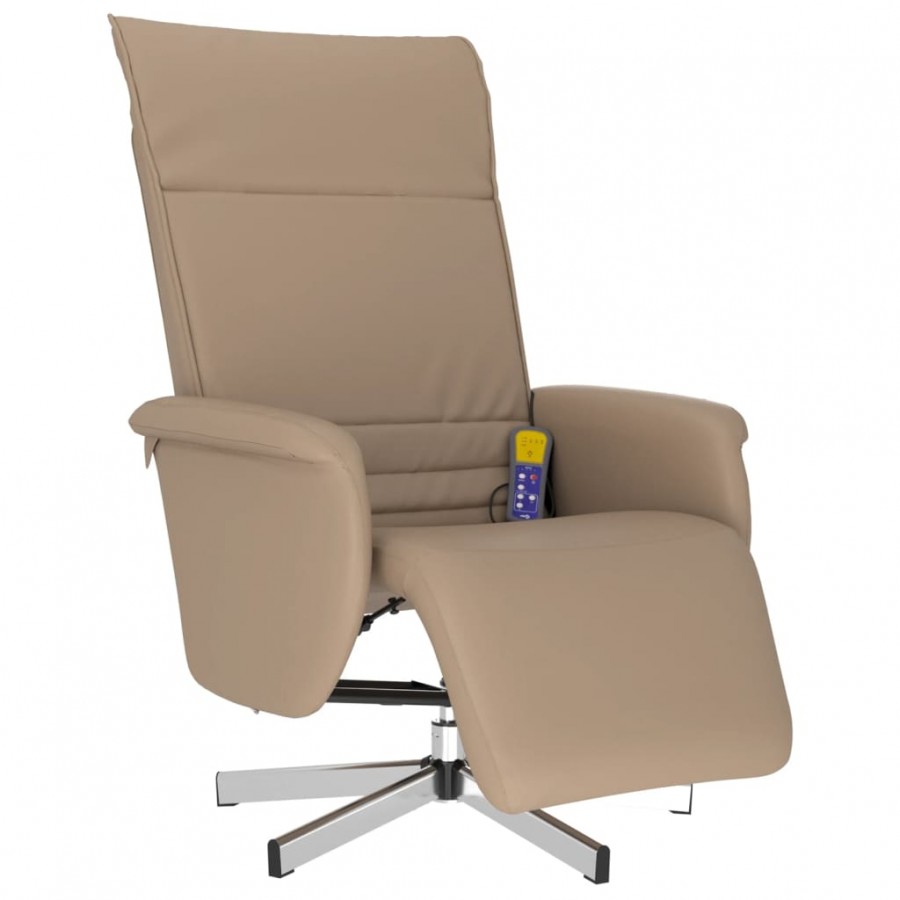 Fauteuil inclinable de massage repose-pieds cappuccino