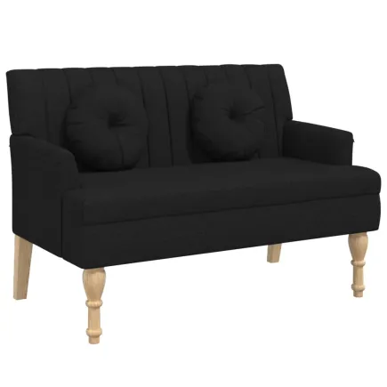 Banc avec coussins noir 113x64,5x75,5 cm tissu 2
