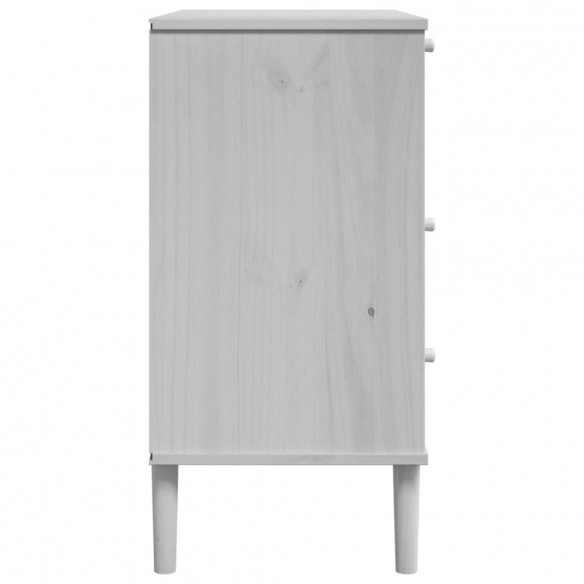 Commode SENJA aspect de rotin blanc bois de pin solide Commode SENJA aspect de rotin blanc bois de pin solide
